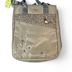 Chala Taupe Bird & Floral Tote